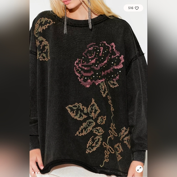 Free People We The Free Washed Rosie Pullover - NWT Size M - XL - Picture 4 of 6